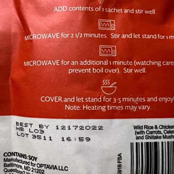 OPTAVIA Kitchen Optavia Fuelings 7 Packets Wild Rice Chicken